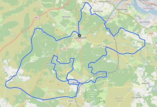 New Forest route map