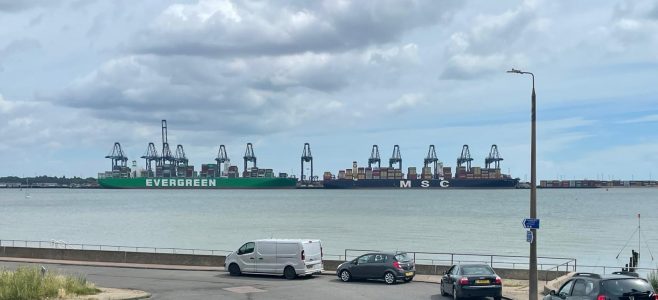 Felixstowe container ships